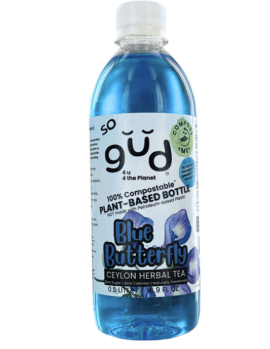 so gud™ Blue Butterly Herbal Tea 500ml - 24 Compostable Bottles