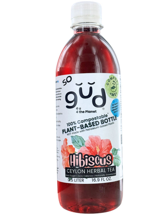 so gud™ Hibiscus Herbal Drink 500ml - 24 Compostable Bottles