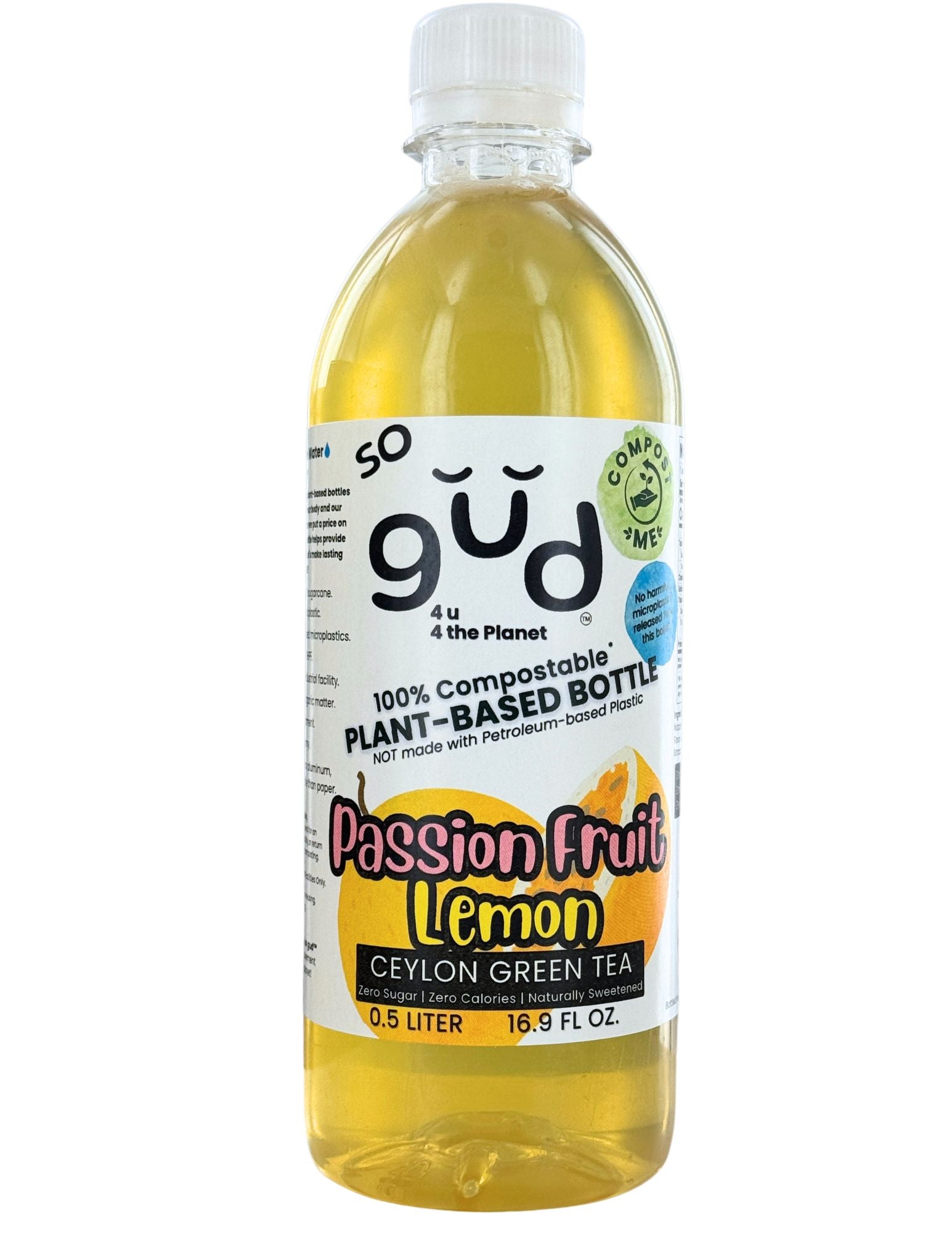 so gud™ Passion Fruit Green Tea 500ml - 24 Compostable Bottles