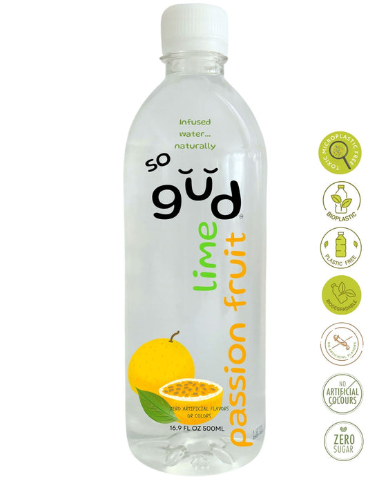 Passion Fruit Lime Infused Water | Compostable bottle